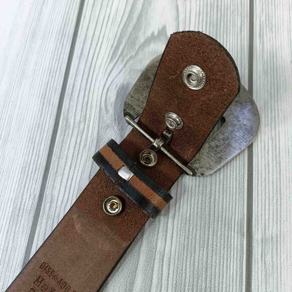 Floral Embossed Western Hand-Tooled Leather Belt, Leather Belt For Men & Women - Picture 8 of 12